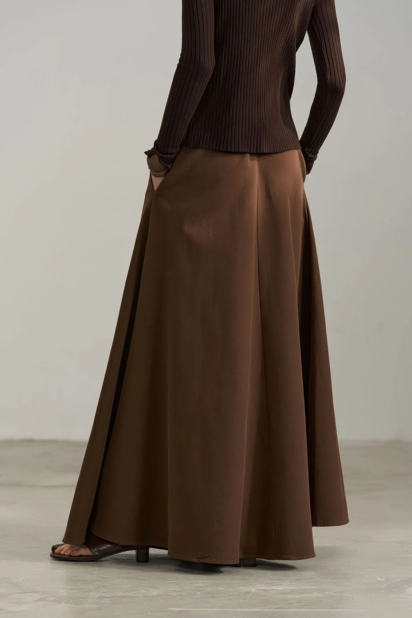 High-Waisted Tencel Maxi Skirt - Elegant Flow