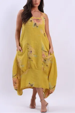 Italian Linen Sundress - Mustard