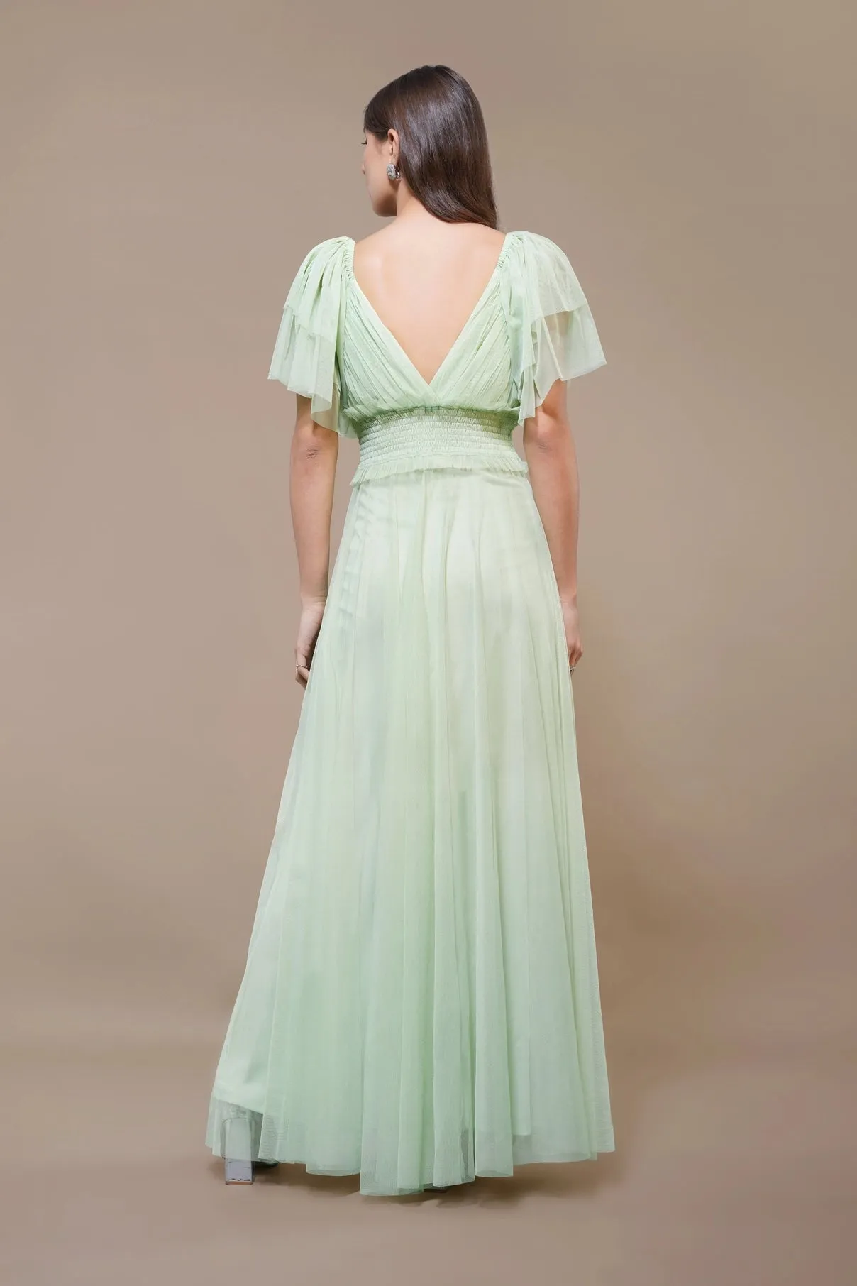 Lace & Beads Shelby Sage Green Maxi Dress