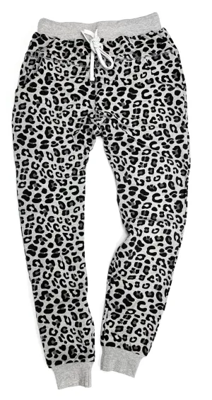 Little Bipsy Women's Grey Leopard Joggers