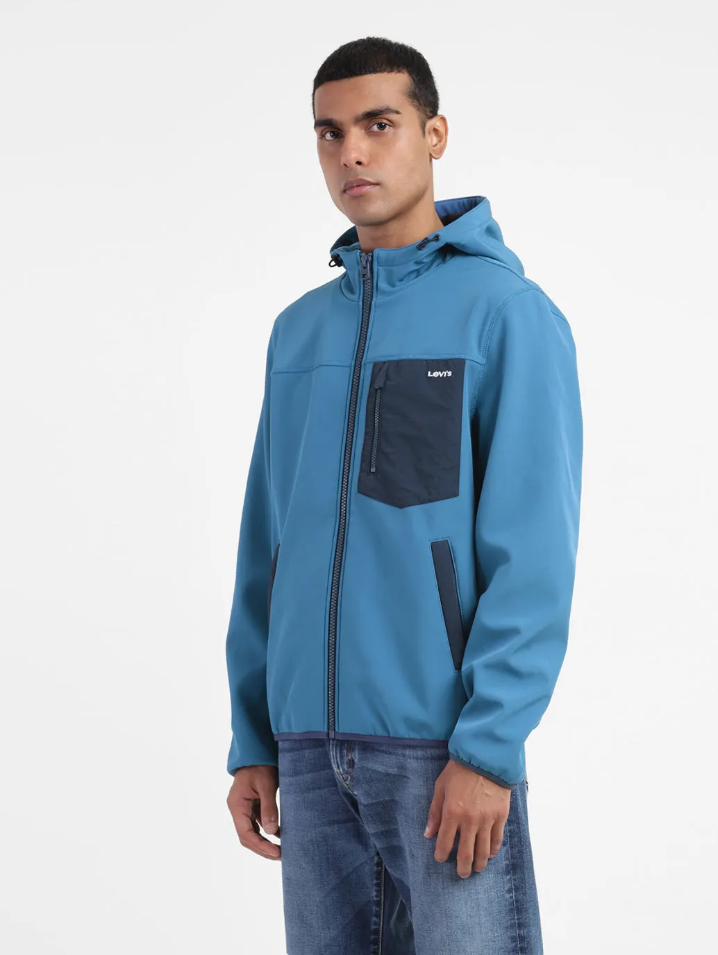 Men's Colorblock Hooded Tailored Jacket