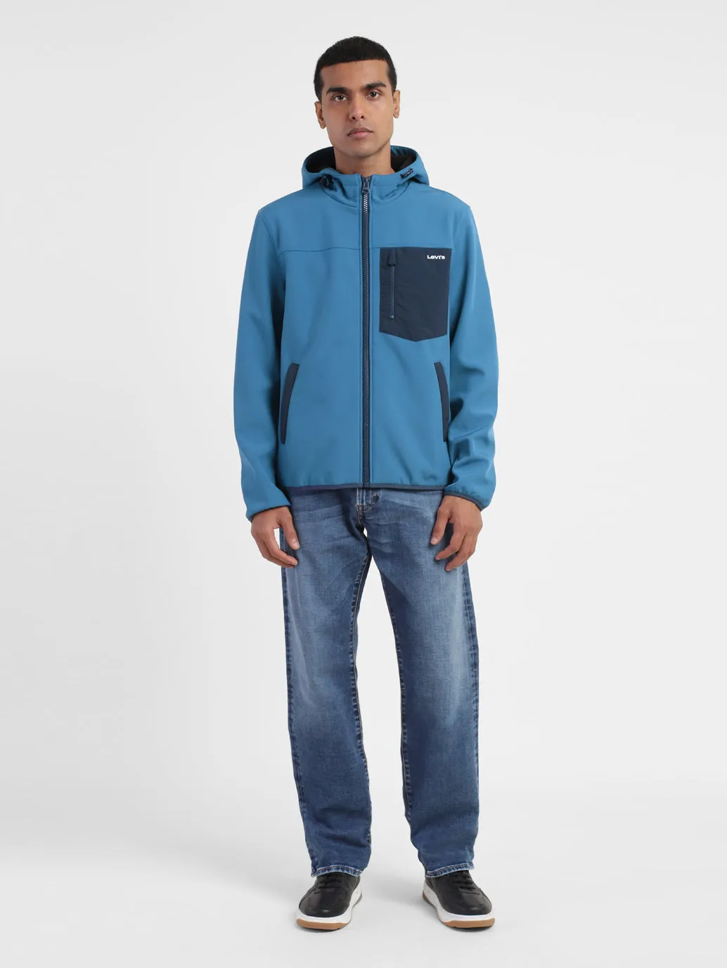 Men's Colorblock Hooded Tailored Jacket