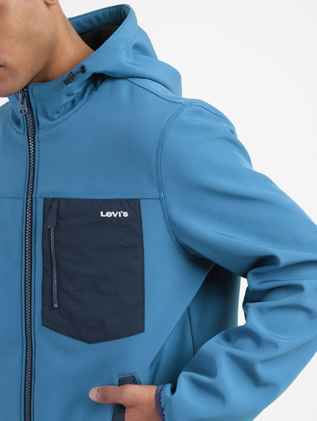 Men's Colorblock Hooded Tailored Jacket
