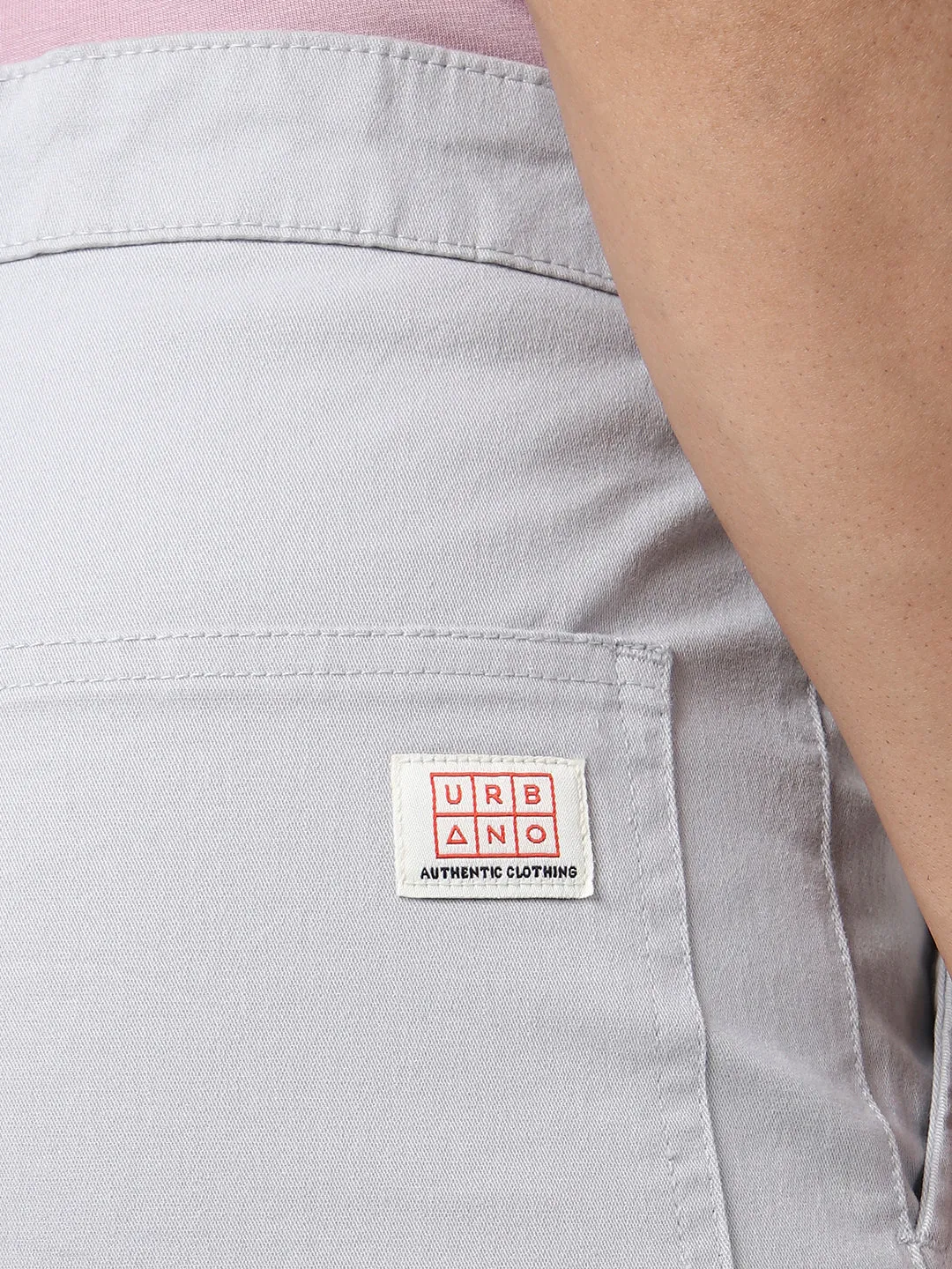 Men's Ice Grey Regular Fit Solid Cargo Chino Pant with 6 Pockets Stretchable