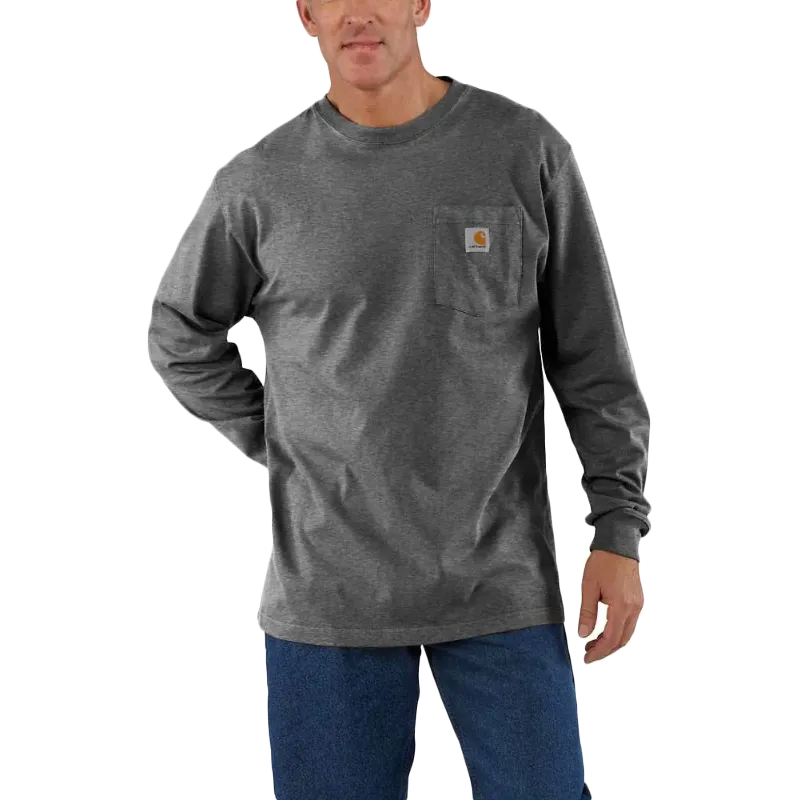 Men's Loose Fit Heavyweight Long-Sleeve Pocket T-Shirt