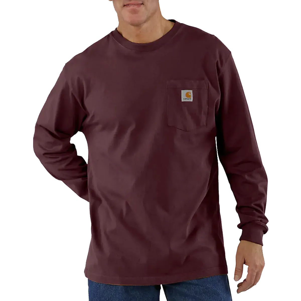 Men's Loose Fit Heavyweight Long-Sleeve Pocket T-Shirt