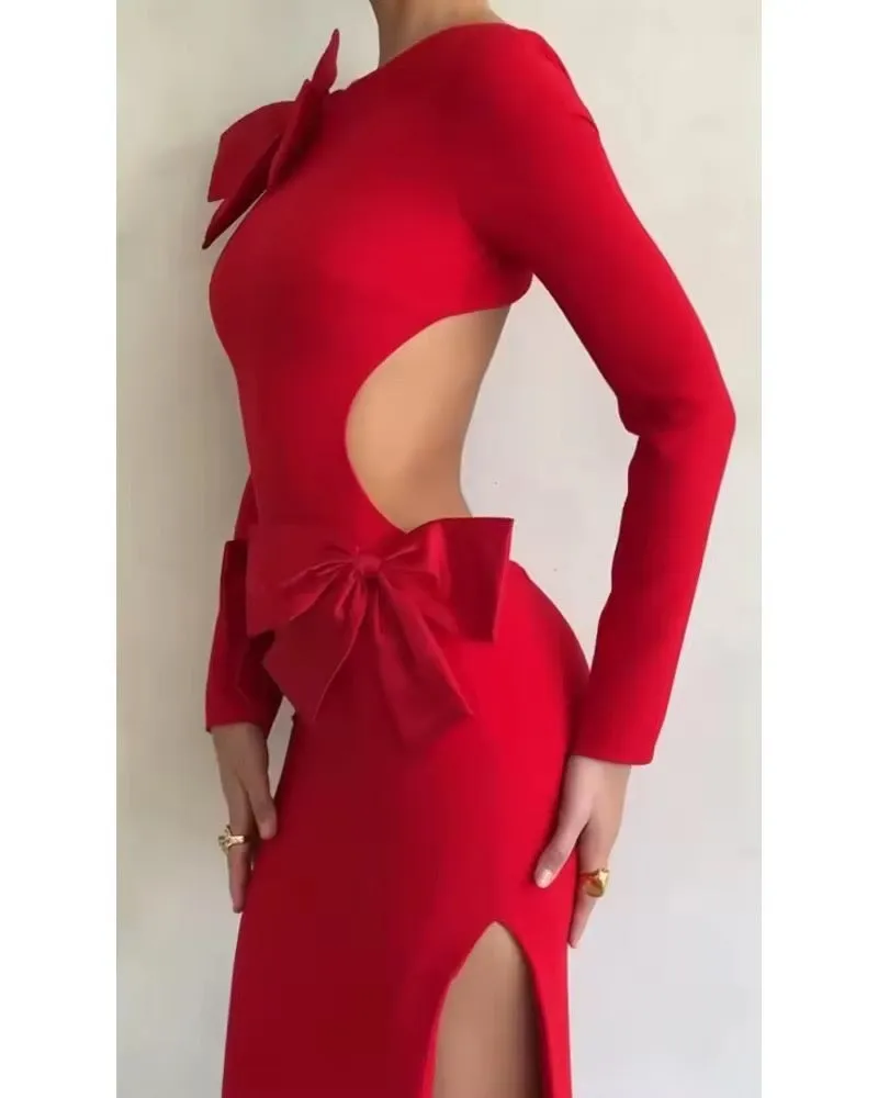 Merrell Bow Detail new year Maxi Dress