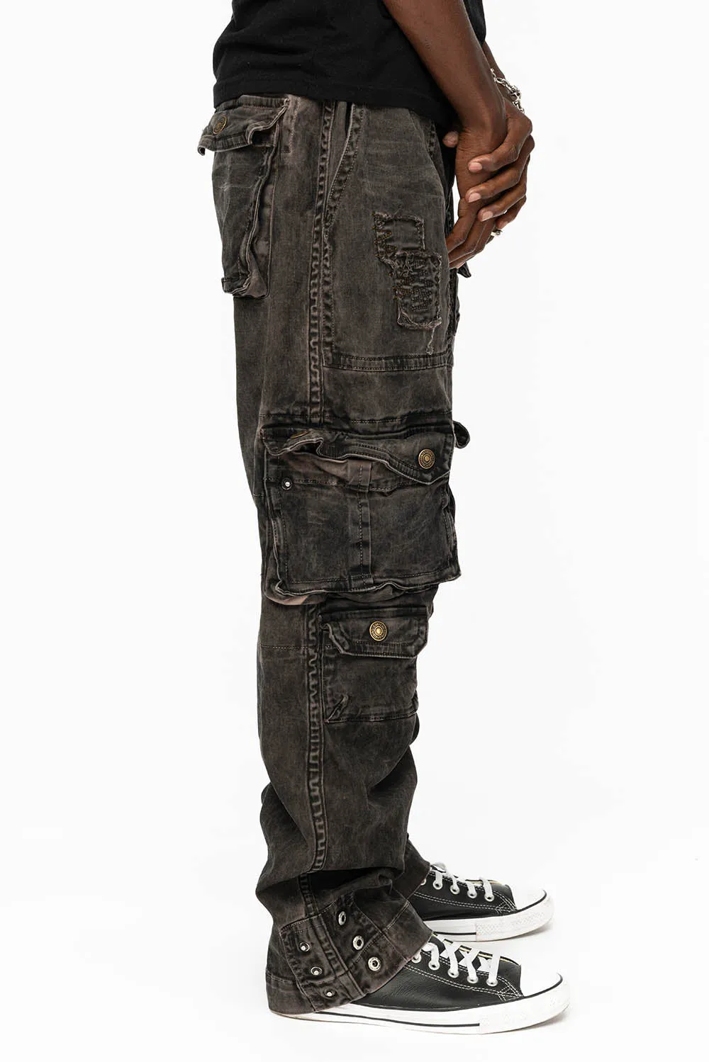 ORIGINAL ROBIN’S JEAN CALL OF DUTY CARGO PANTS IN VINTAGE CHARCOAL WASH