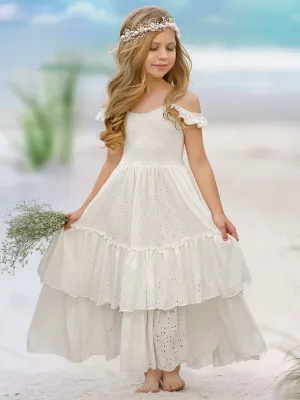 Purest Love Flutter Sleeve Eyelet Maxi Dress