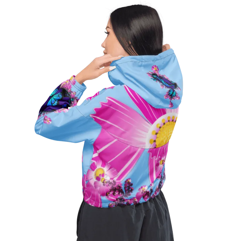 "Mystical Butterfly Bliss" Collection - Women’s Cropped Windbreaker