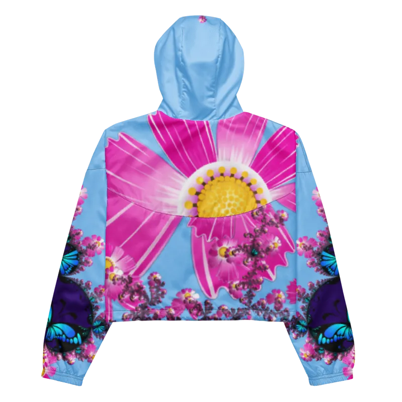 "Mystical Butterfly Bliss" Collection - Women’s Cropped Windbreaker