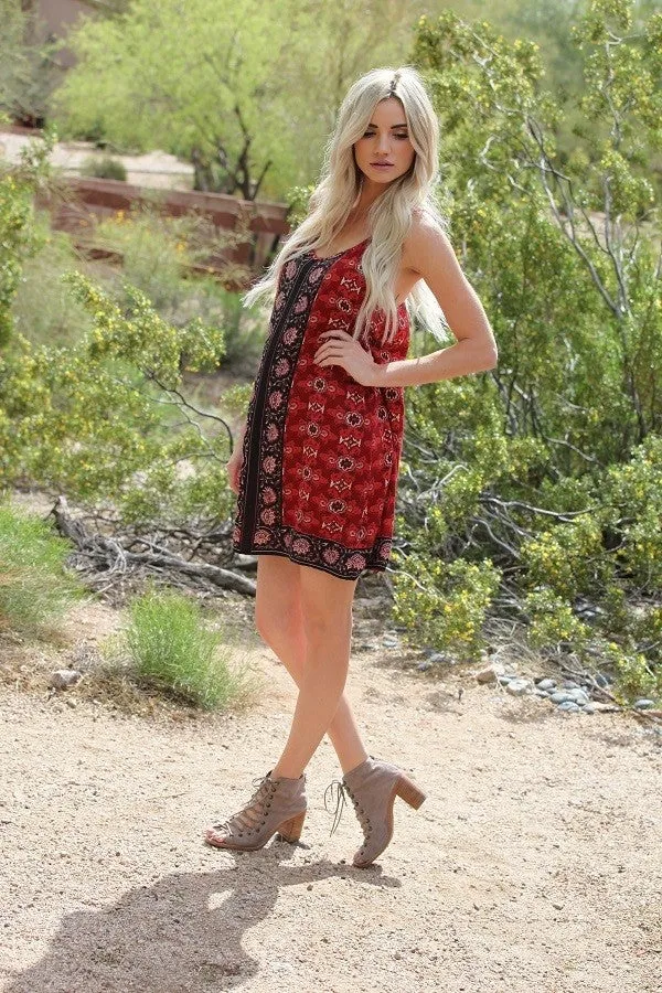 Red & Black Double Strap Sundress