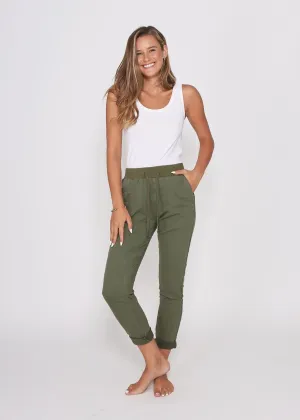 RILEY DENIM JOGGERS- KHAKI