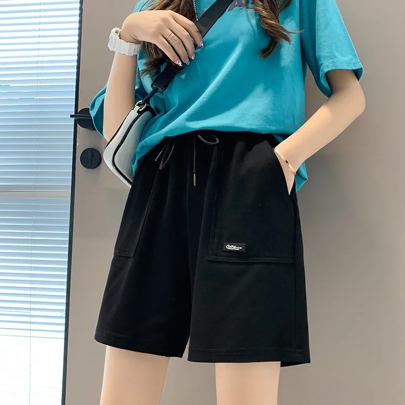 Trendy Hot Pants Gym Shorts Women Summer Casual Student High Waist Jogging Loose Cotton Bermuda Shorts