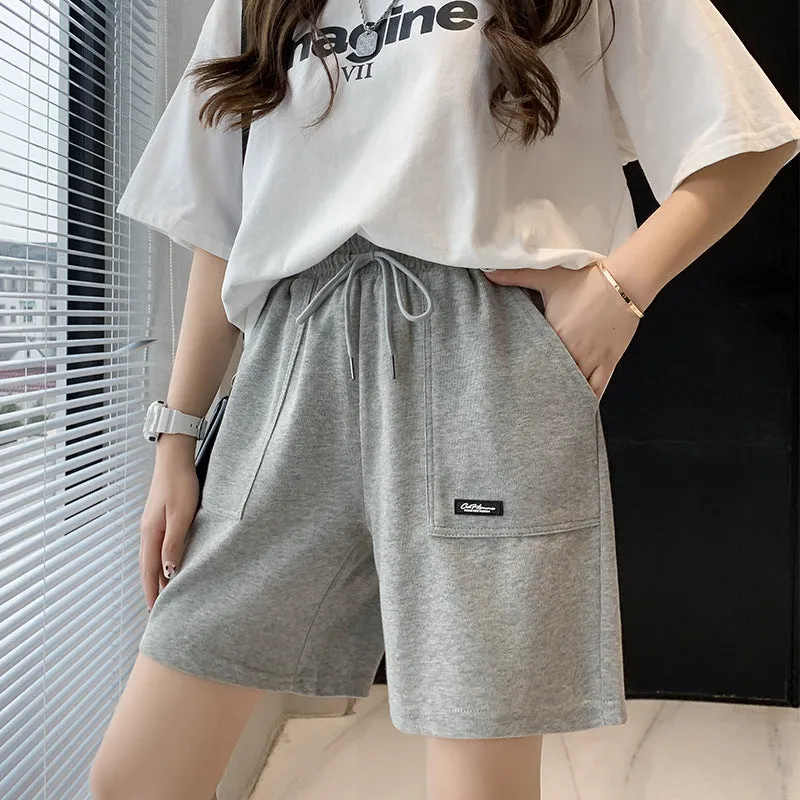 Trendy Hot Pants Gym Shorts Women Summer Casual Student High Waist Jogging Loose Cotton Bermuda Shorts