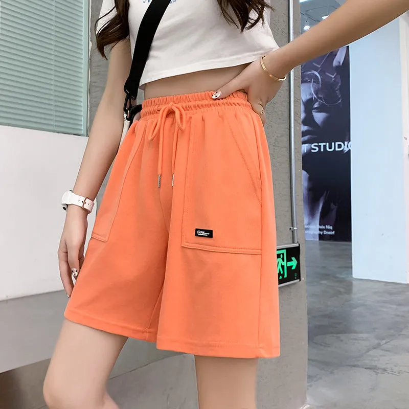 Trendy Hot Pants Gym Shorts Women Summer Casual Student High Waist Jogging Loose Cotton Bermuda Shorts
