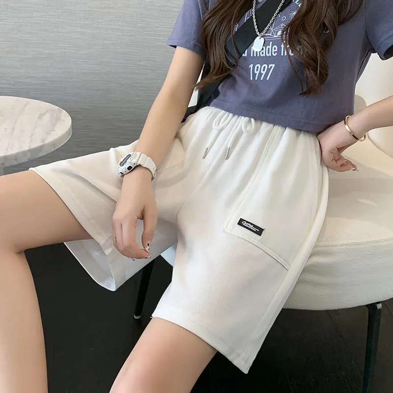 Trendy Hot Pants Gym Shorts Women Summer Casual Student High Waist Jogging Loose Cotton Bermuda Shorts