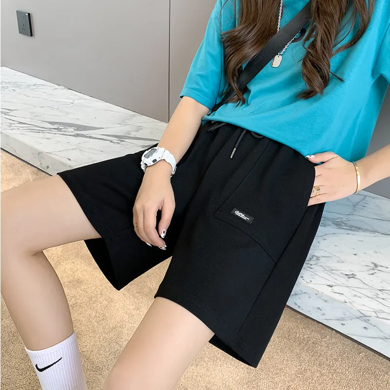 Trendy Hot Pants Gym Shorts Women Summer Casual Student High Waist Jogging Loose Cotton Bermuda Shorts