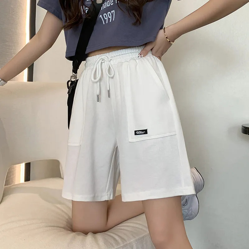Trendy Hot Pants Gym Shorts Women Summer Casual Student High Waist Jogging Loose Cotton Bermuda Shorts