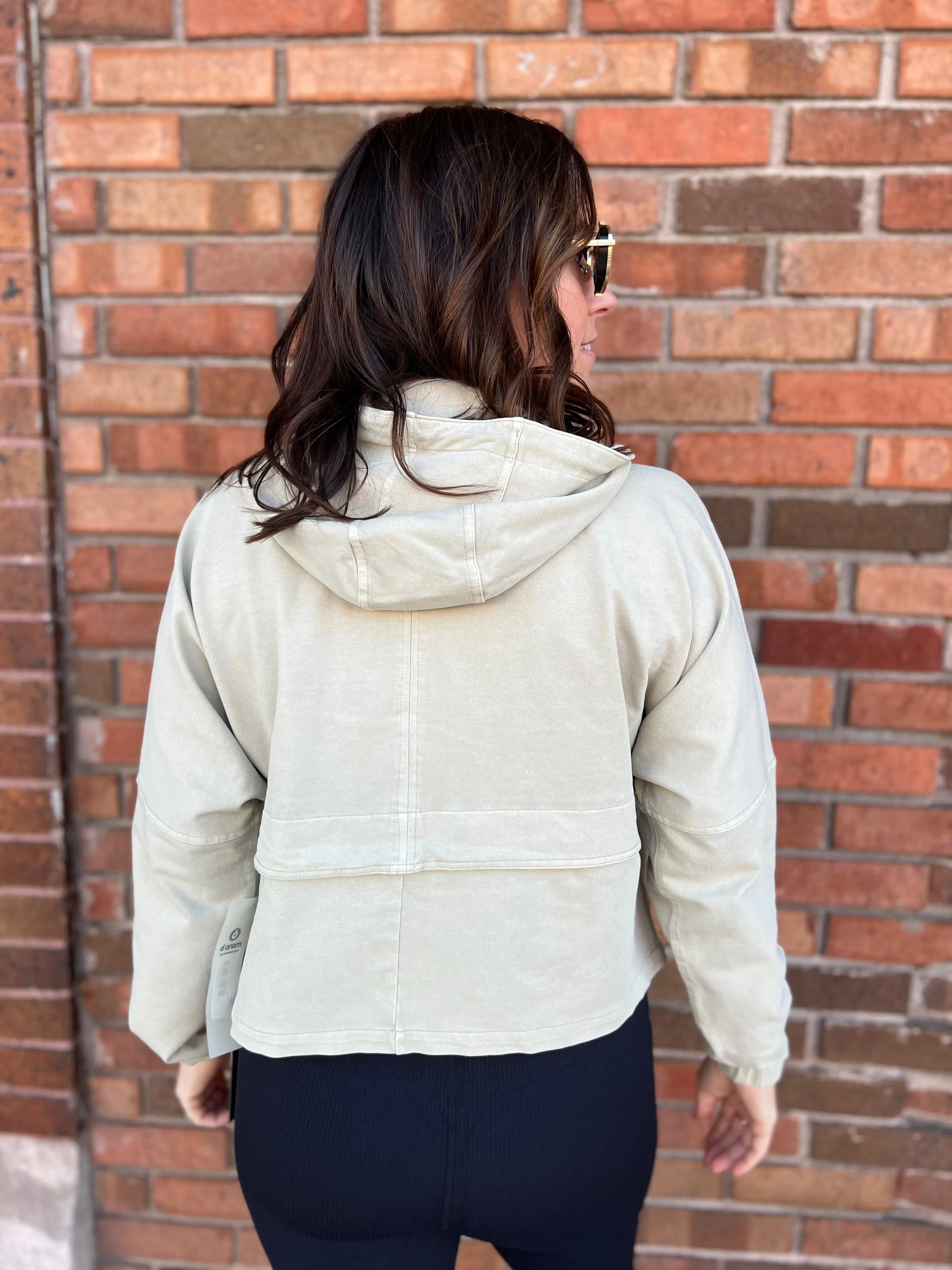 Utility Style Canvas Zip Up Jacket