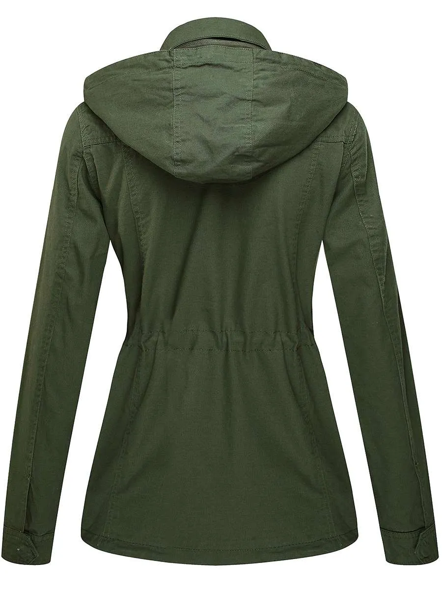 Women's Anork Military Jacket Lightweight Safari Casual Jacket