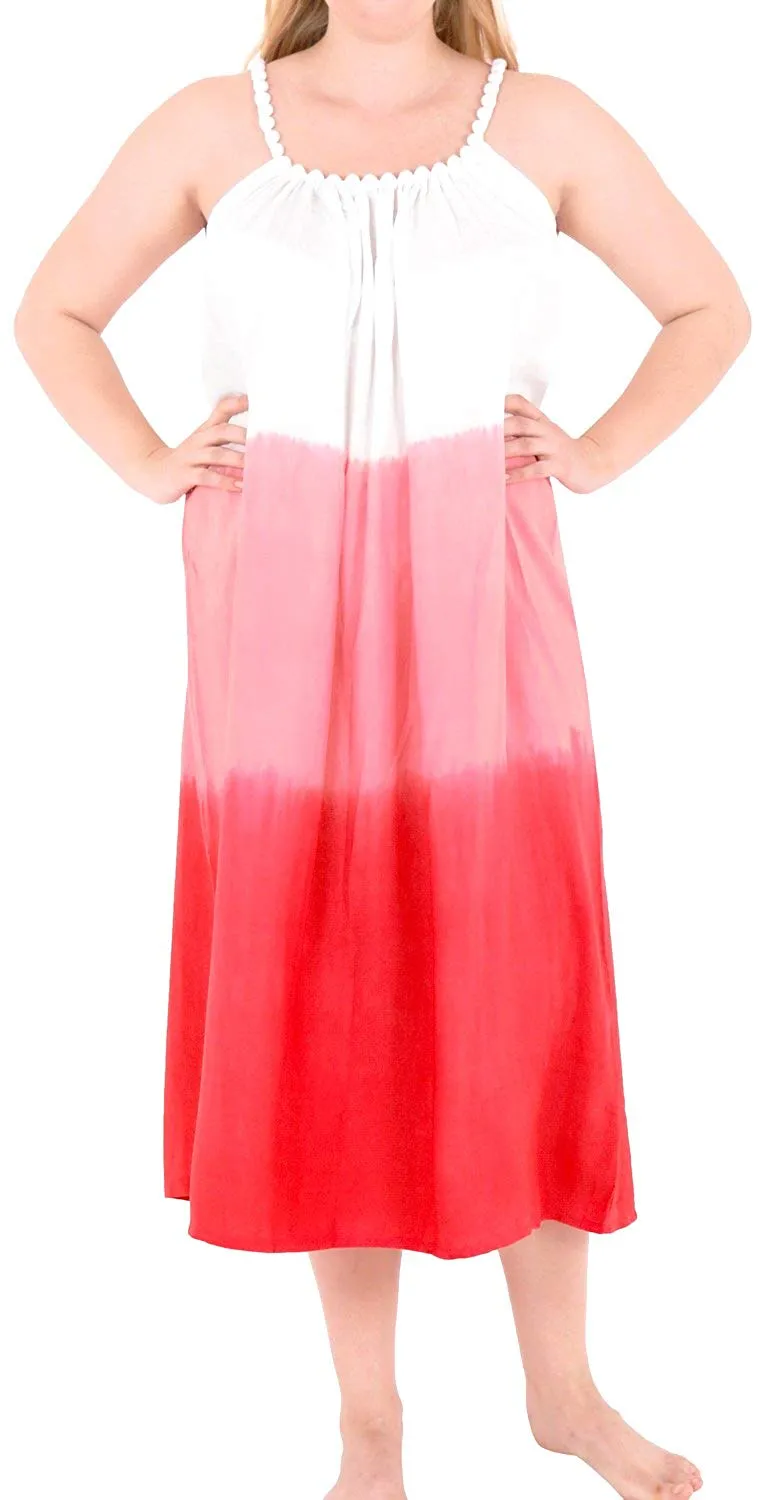Women's Beachwear Tie Dye Swimwear Rayon Sleep wear Caftan Multi Plus Cover ups