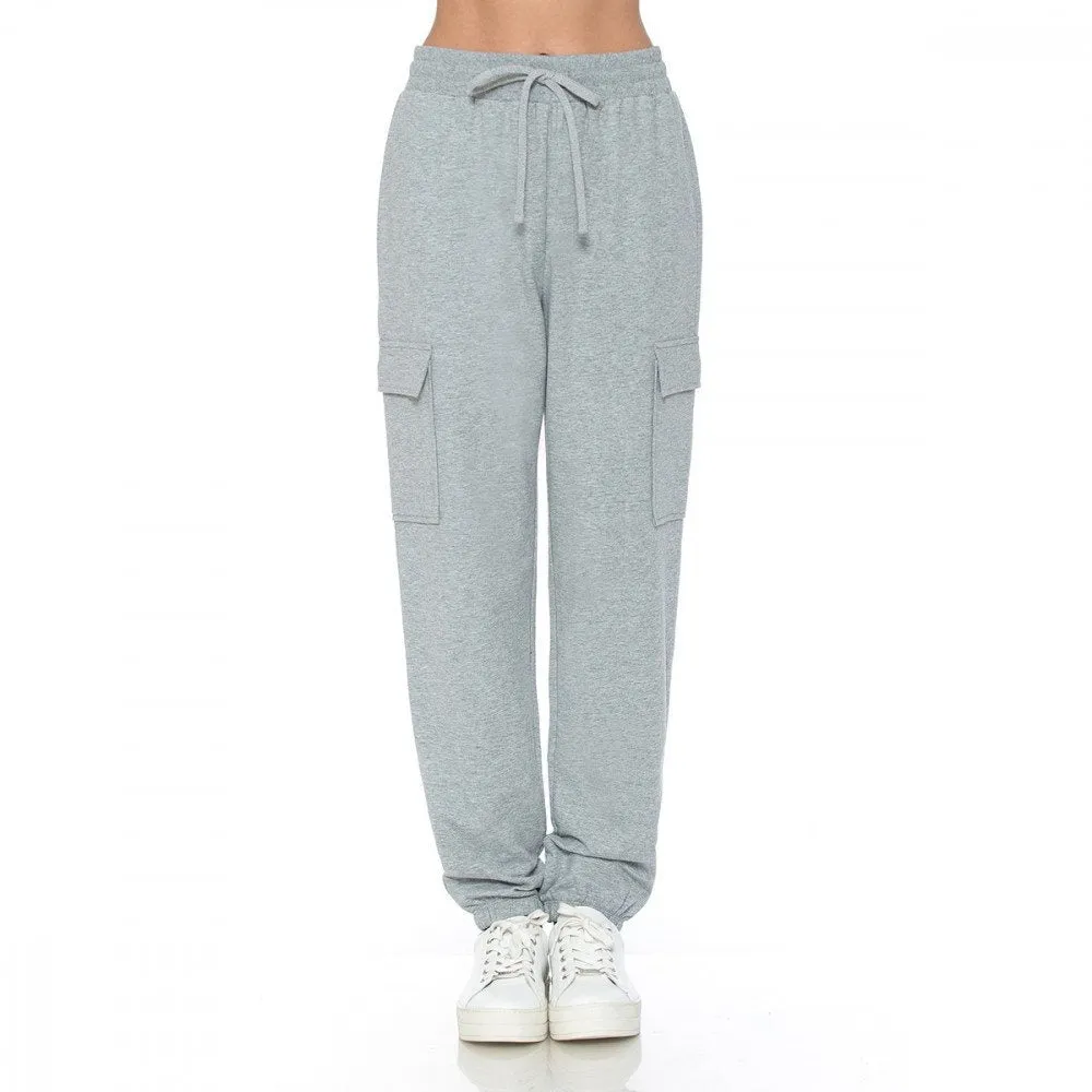 Women's Elastic Cuff French Terry Pull-On Cargo Joggers