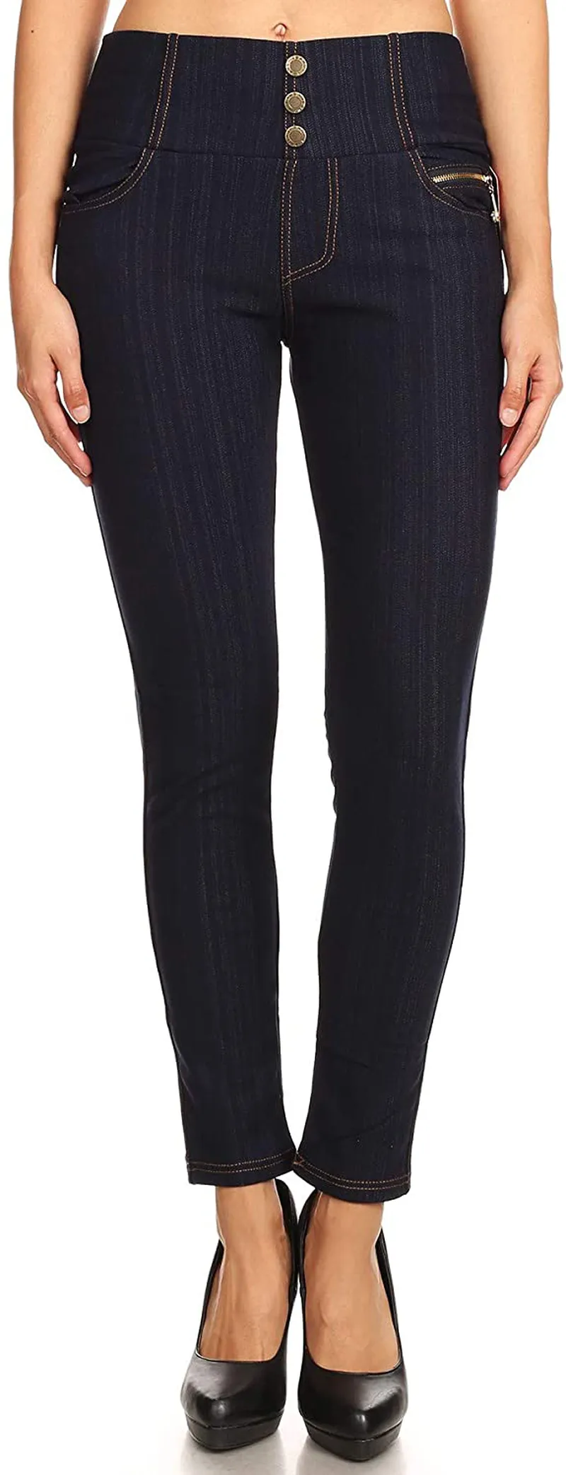 Women's High Waist Stretch Skinny Soft Denim Capri Jegging Pant Reg-Plus Size