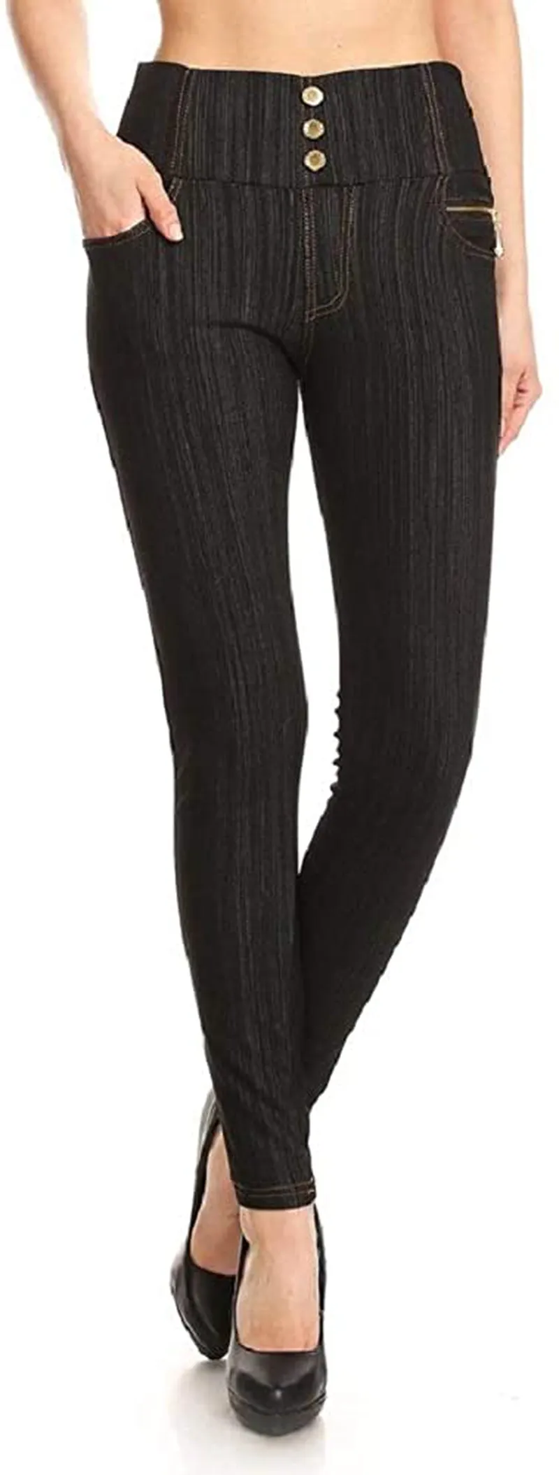 Women's High Waist Stretch Skinny Soft Denim Capri Jegging Pant Reg-Plus Size