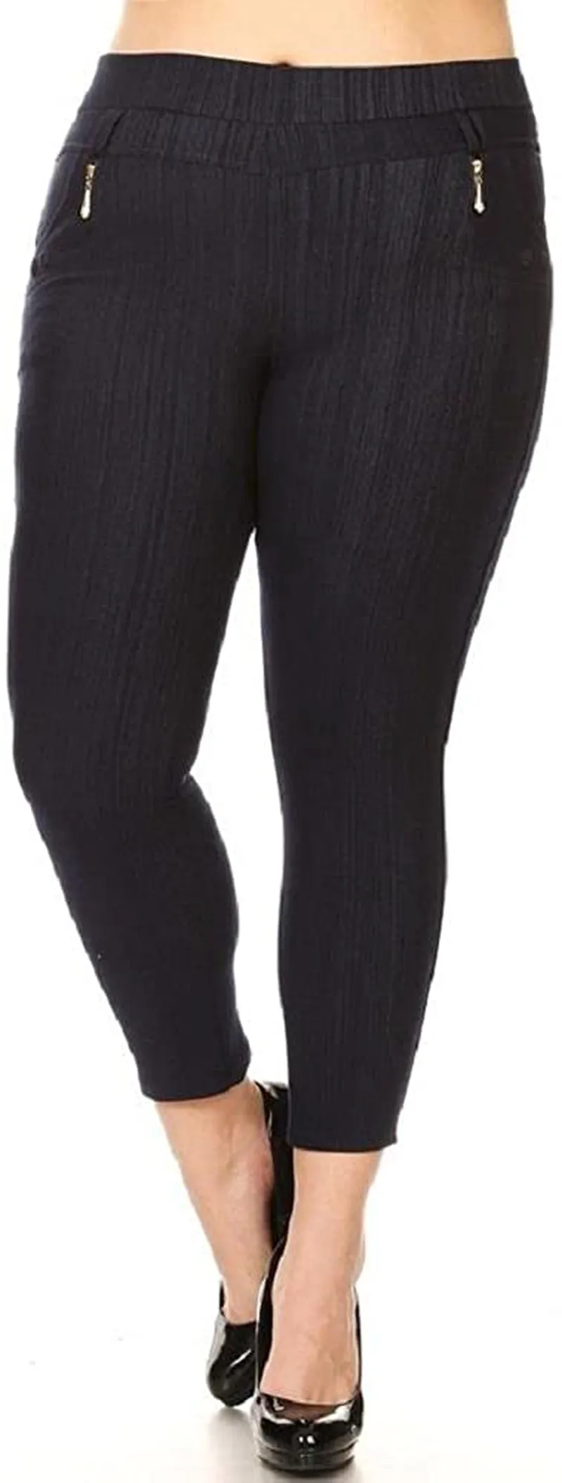 Women's High Waist Stretch Skinny Soft Denim Capri Jegging Pant Reg-Plus Size