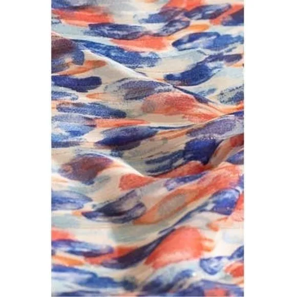 Women's Mulla Drop Print Back Open Maxi Dress in multi-blue pattern