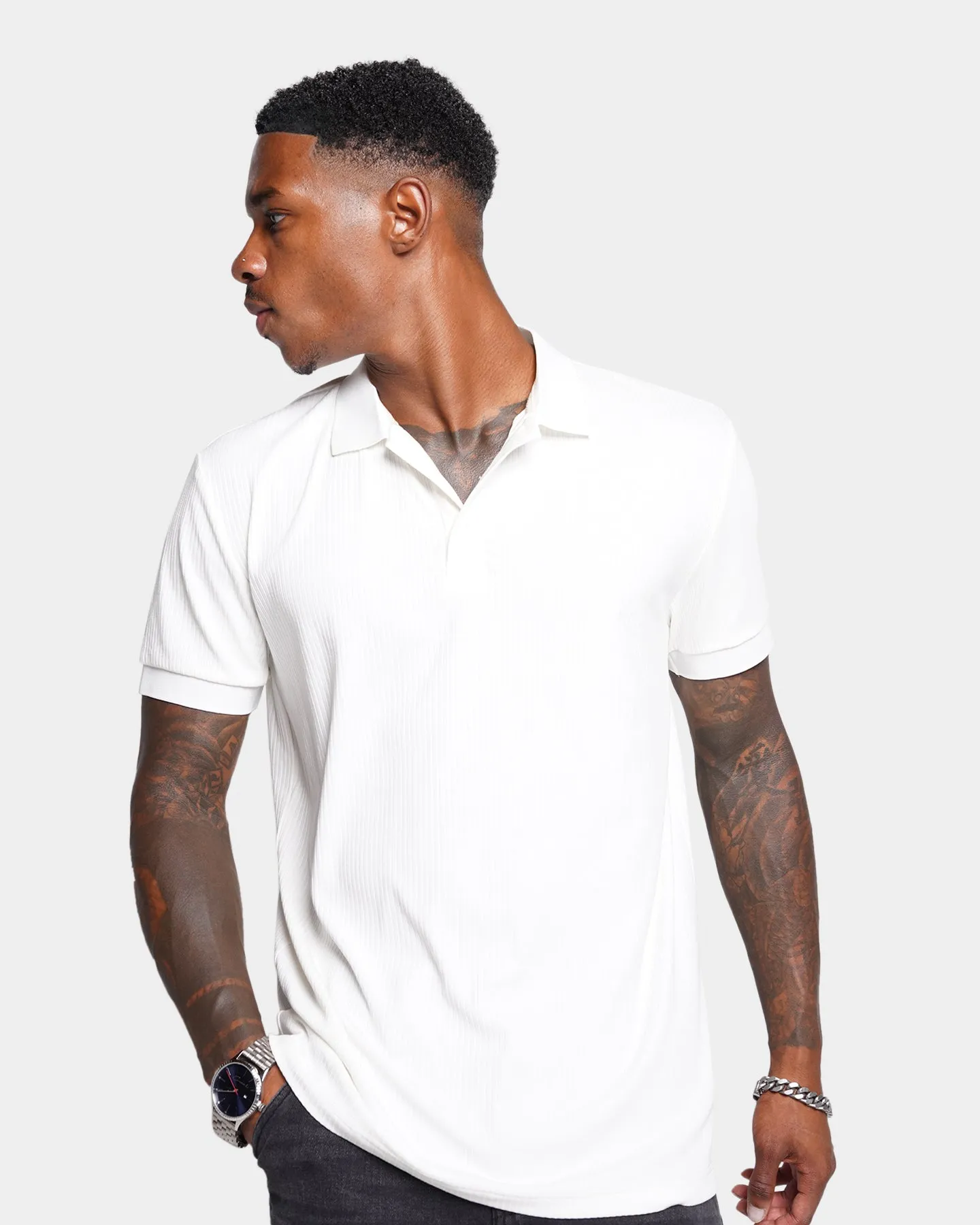 XXIII Luis Rib Polo Shirt White