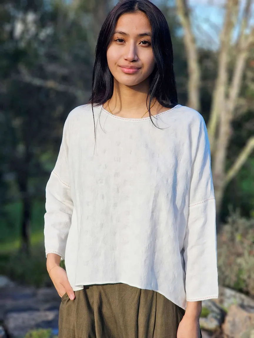Yaza - Cotton Jacquard Top